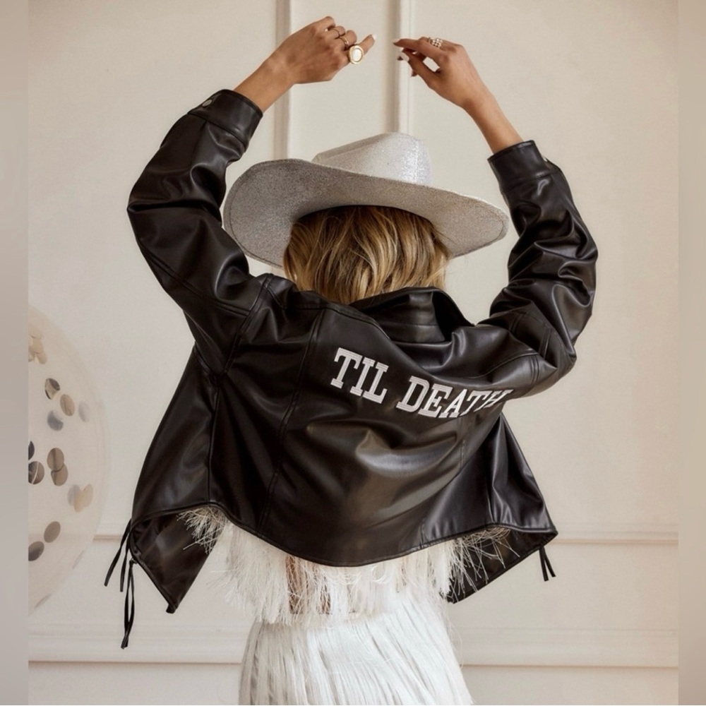 ❌SOLD❌NWOT 12th Tribe Til Death Faux Leather Jacket